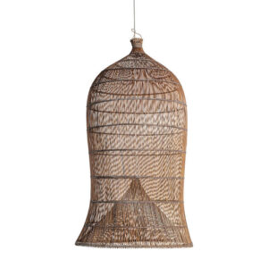 Lámpara de colgar Campana de estilo boho fabricado en bambú en color marrón.