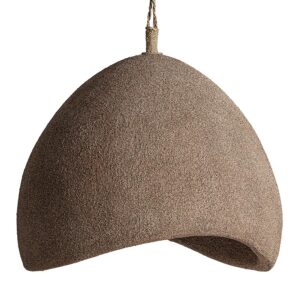 Lámpara de colgar Thierry de estilo contemporáneo fabricado en resina en color marrón.