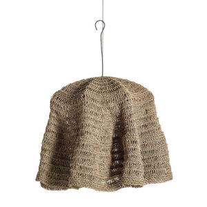 Lámpara de colgar Wave de estilo boho fabricado en fibra natural en color marrón.