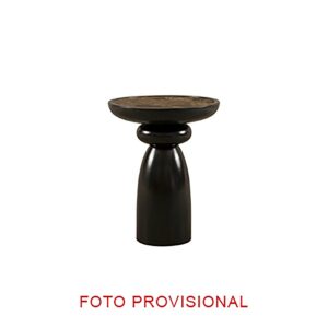 Mesa auxiliar Bleasby de estilo contemporáneo fabricado en mármol en color negro.
