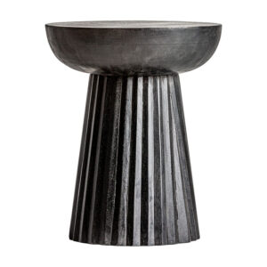Mesa auxiliar Plissé wood de estilo contemporáneo fabricado en madera de mango en color negro.