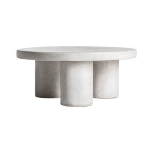 Mesa de centro Cles de estilo art deco fabricado en gres en color gris. Producto desmontable.