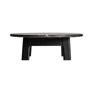 Mesa de centro nara de estilo contemporáneo fabricado en mármol en color negro combinado con madera de mango en color negro. Producto desmontable.