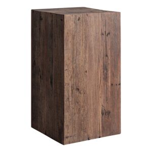 Módulo barra de bar Landshut de estilo rústico fabricado en madera recuperada en color marrón.