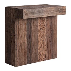 Módulo barra de bar Landshut de estilo rústico fabricado en madera recuperada en color marrón.