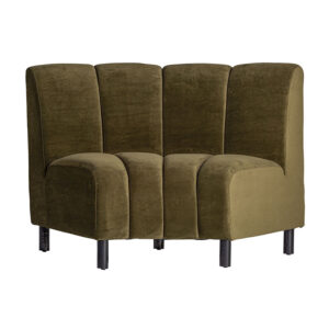 Módulo sofá central shul de estilo art deco fabricado en terciopelo en color verde combinado con espuma. Compatible con: 31383.