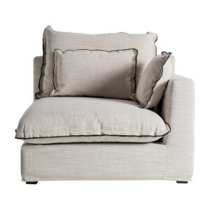 Módulo sofá esquinero bief de estilo clásico fabricado en poliéster en color blanco roto combinado con madera de pino y espuma. Producto desenfundable. Compatible con: 35594 35596 35597.