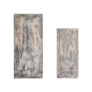 Peana j 2 Arvit de estilo industrial fabricado en terracota en color tonos neutros con acabado patina. Producto apilable.