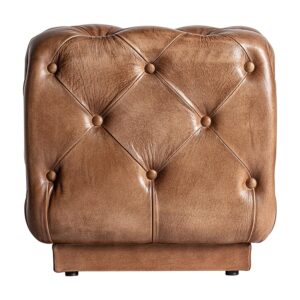 Reposapiés vinstra de estilo vintage fabricado en piel en color marrón combinado con espuma.