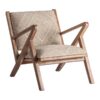 Sillón elgin de estilo vintage fabricado en yute en color tonos en marrón combinado con madera de mango en color marrón.