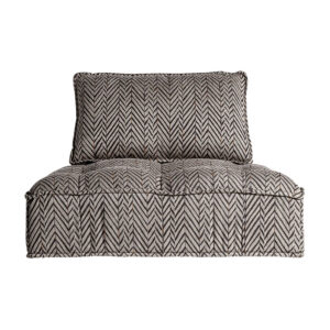 Sofá modular encs en color marrón estampado de estilo contemporáneo. Fabricado en poliéster combinado con terciopelo y lino. Producto desmontable desenfundable. Compatible con: 27368.