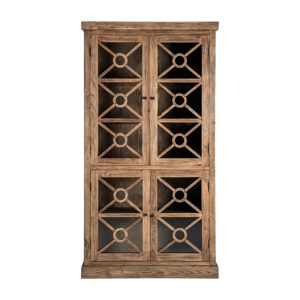 Vitrina Norvik de estilo contemporáneo fabricado en madera de olmo en color marrón.