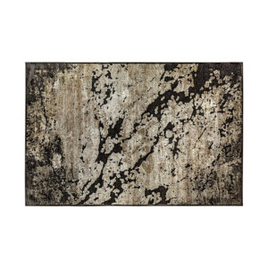 Alfombra Arleth de estilo clásico fabricado en chenilla en color negro combinado con viscosa. Alfombra: 90% chenilla viscosa 10% poliéster backing: 33% poliéster 27% algodón 25% latex 15% viscosa .