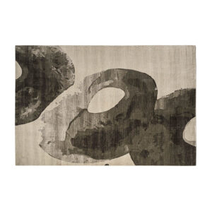 Alfombra lea de estilo clásico fabricado en poliéster en color tonos en verde en color beige.