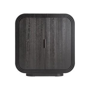 Armario Rize de estilo art deco fabricado en madera roble en color negro.