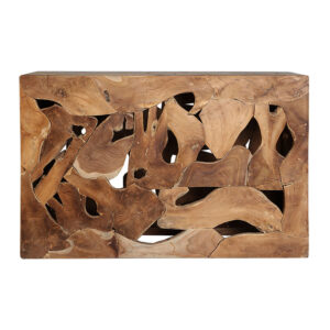 Consola Urama de estilo étnico fabricado en madera de teka en color marrón.