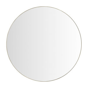 Espejo aimar de estilo art deco fabricado en espejo combinado con hierro en color oro y madera dm.