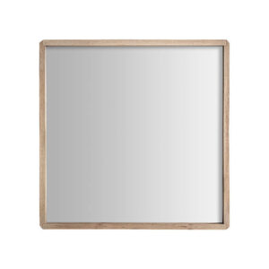 Espejo jacquard de estilo contemporáneo. Fabricado en madera de mango en color marrón combinado con espejo.