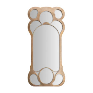 Espejo riley de estilo art deco fabricado en madera dm en color oro combinado con espejo.