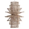 Lámpara de colgar de estilo boho fabricado en fibra natural en color marrón.