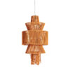 Lámpara de colgar Coral de estilo boho fabricado en algodón en color naranja.