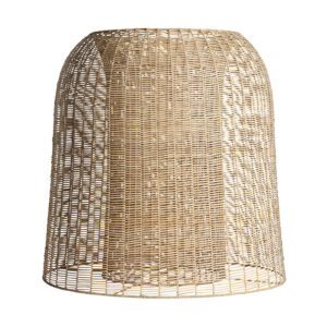 Macetero malla de estilo contemporáneo fabricado en ratán en color marrón combinado con hierro.