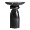 Mesa auxiliar Bleasby de estilo contemporáneo fabricado en mármol en color negro.
