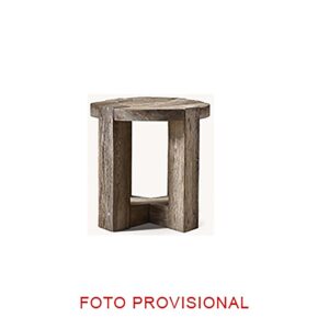 Mesa auxiliar Losse de estilo clásico fabricado en madera recuperada en color marrón.