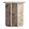 Mesa auxiliar Swalmen de estilo art deco fabricado en mármol en color beige.