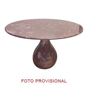Mesa comedor Bourg de estilo contemporáneo fabricado en mármol en color burdeos con acabado brillo. Producto desmontable.