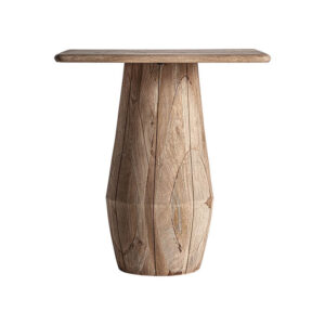 Mesa comedor jacquard de estilo contemporáneo fabricado en madera de mango en color marrón.