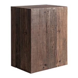 Módulo barra de bar Landshut de estilo rústico fabricado en madera recuperada en color marrón.