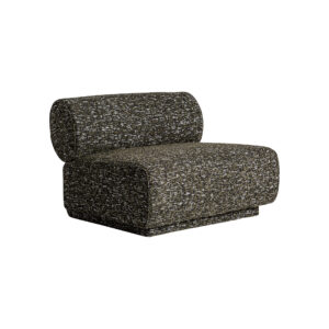 Módulo sofá central kozly de estilo contemporáneo fabricado en poliéster en color verde con acabado jaspeado combinado con madera de pino y madera contrachapada. Compatible con: 36117 36118 36119 36120.