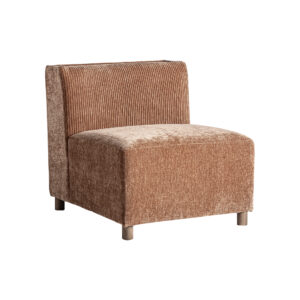 Módulo sofá central trevic de estilo contemporáneo fabricado en poliéster en color marrón combinado con madera de pino en color marrón y madera contrachapada. Compatible con: 36136 36138.