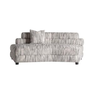 Módulo sofá esquinero Bredsand de estilo contemporáneo fabricado en poliéster en color blanco con acabado jaspeado combinado con madera de pino en color negro y madera contrachapada. Tapizado: 70% poliéster 12% arílico 8% lana 6% algodón 3% viscosa y 1% poliamida. Compatible con: 36130.