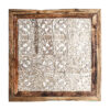 Panel decorativo Taskent de estilo étnico fabricado en madera tropical en color blanco con acabado envejecido en color natural.