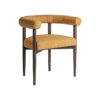 Silla neuffen de estilo art deco fabricado en poliéster en color mostaza combinado con madera de fresno.