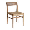 Silla Souillac de estilo vintage fabricado en madera de teka en color marrón combinado con cuerda en color marrón claro.