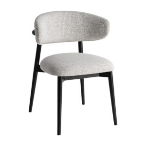 Silla Zell de estilo contemporáneo fabricado en madera de arce en color negro combinado con poliéster en color gris.