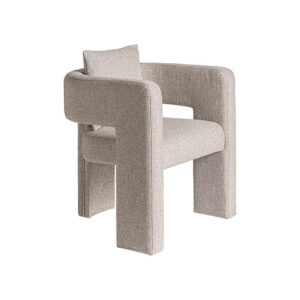 Sillón Halblech de estilo art deco fabricado en madera de fresno en color marrón combinado con poliéster en color beige. Producto desenfundable.