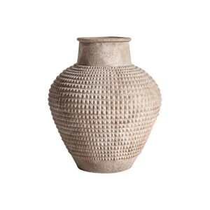 Tinaja Donie de estilo clásico fabricado en cemento en color beige.