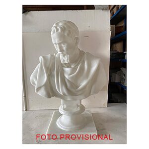 Busto Madge de estilo contemporáneo fabricado en resina en color blanco.