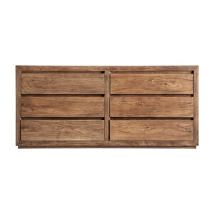 Cómoda Norvik de estilo contemporáneo fabricado en madera de olmo en color marrón.