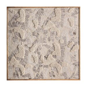 Cuadro Bram de estilo contemporáneo fabricado en madera de mango en color tonos claros con acabado artesanal combinado con algodón en color beige y madera de pino en color marrón claro.