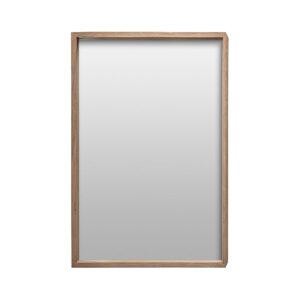 Espejo jacquard de estilo contemporáneo. Fabricado en madera de mango en color marrón claro combinado con espejo.