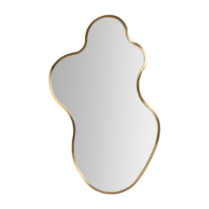 Espejo Vereide de estilo art deco fabricado en acero en color oro combinado con espejo.