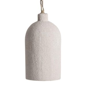 Lámpara de colgar fabricado en madera suar en color beige.