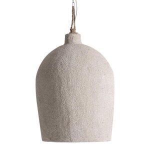 Lámpara de colgar fabricado en madera suar en color beige.