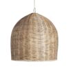 Lámpara de colgar Hatelhe de estilo boho fabricado en ratán en color marrón.