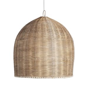 Lámpara de colgar Hatelhe de estilo boho fabricado en ratán en color marrón.